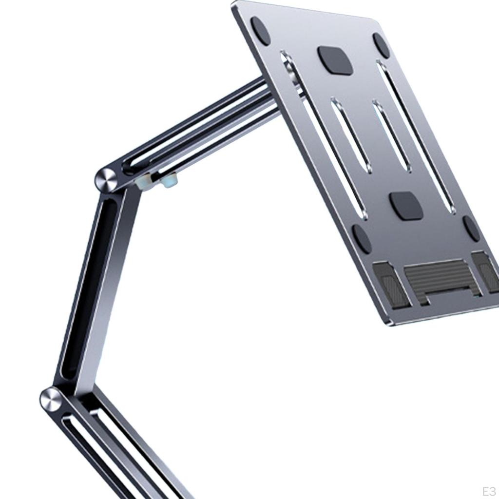 Laptop Tablet Holder Desk Mount Adjustable Arm with C Clamp Simple Installation for Studying Cooking