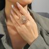 New Full Diamond Water Diamond Boutique Three Dimensional Women's Adjustable Ring with Opening, Personalized and Exquisite