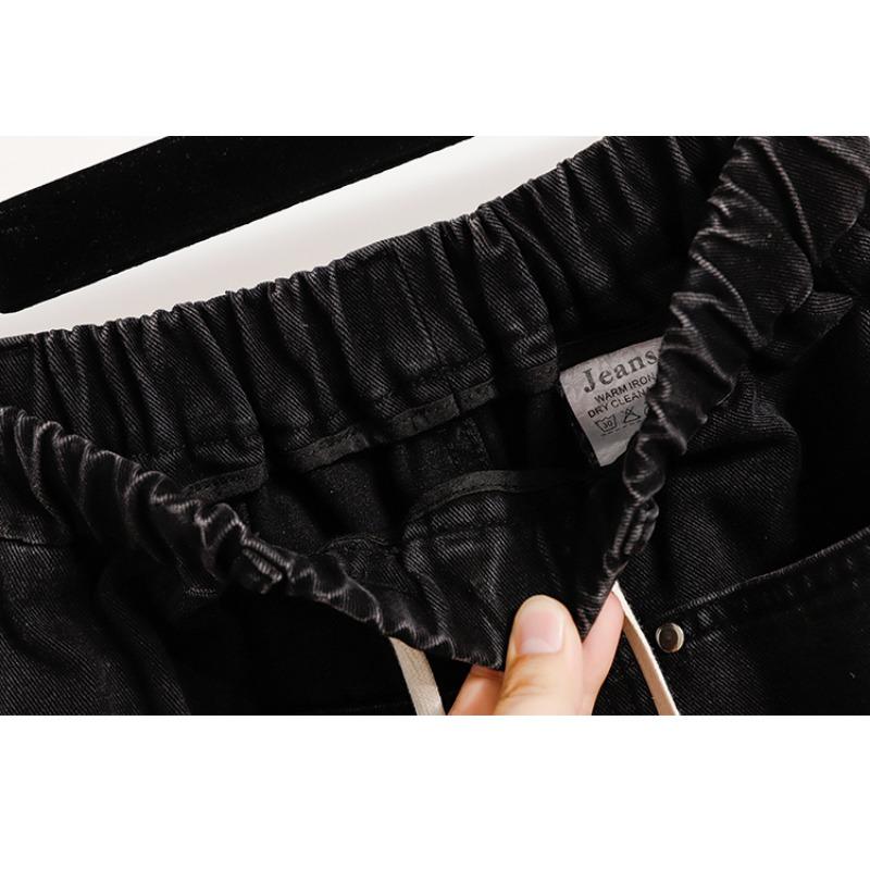 Dimanaf 2025 Podzimní dámské džíny plus size Kalhoty se širokými nohavicemi Denim Dámské Elastické Základní S vysokým pasem Nadměrná velikost Módní Nové kalhoty 5XL