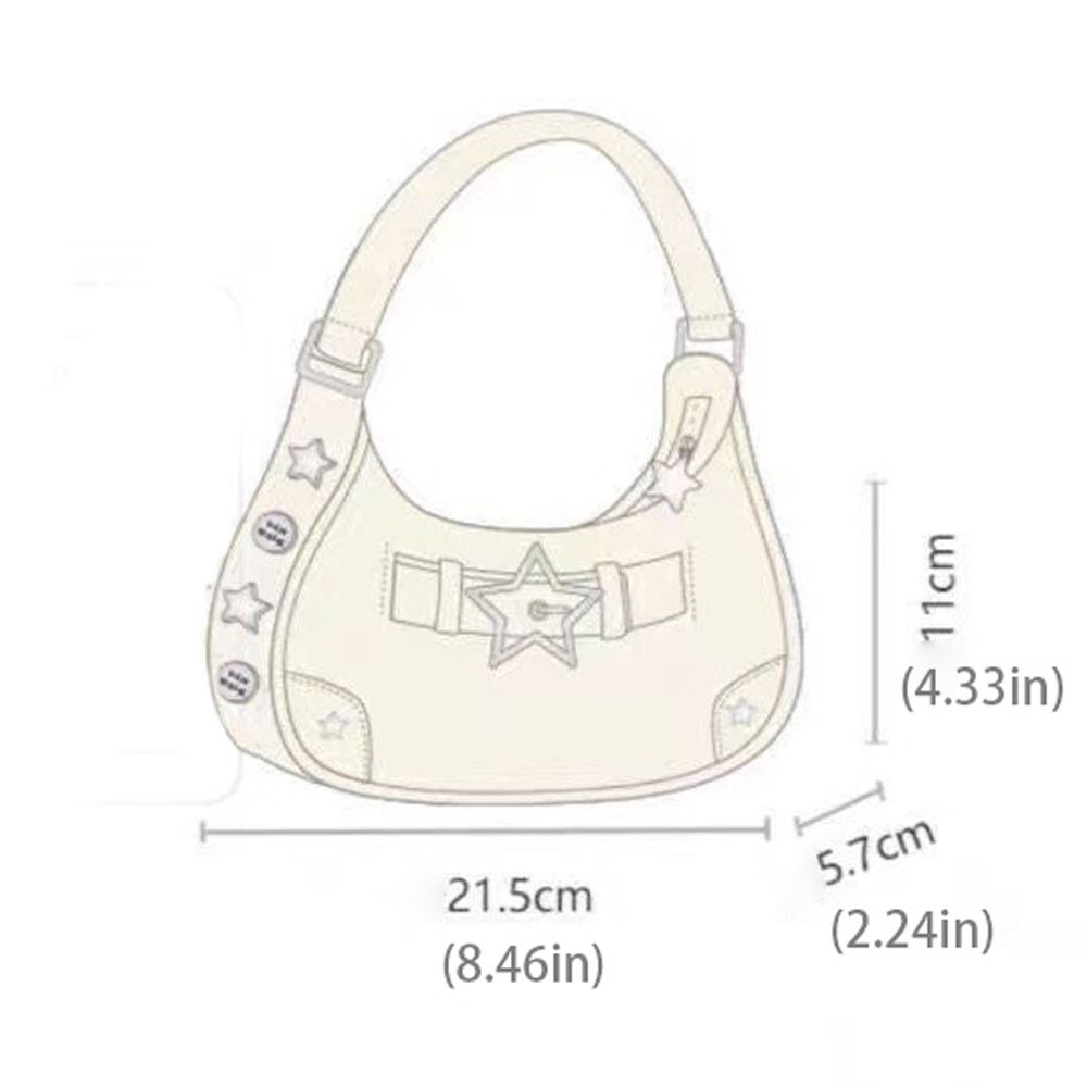 Rivet Cosmetic Bags Large Capacity Y2k Style Handbags Women Shoulder Bags Star Korean Purse Wallets
