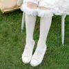 Sweet Style Mesh Dress Socks with Decorative Edge Accent for Toddler Girls Formal Event Under Knee Length Stockings