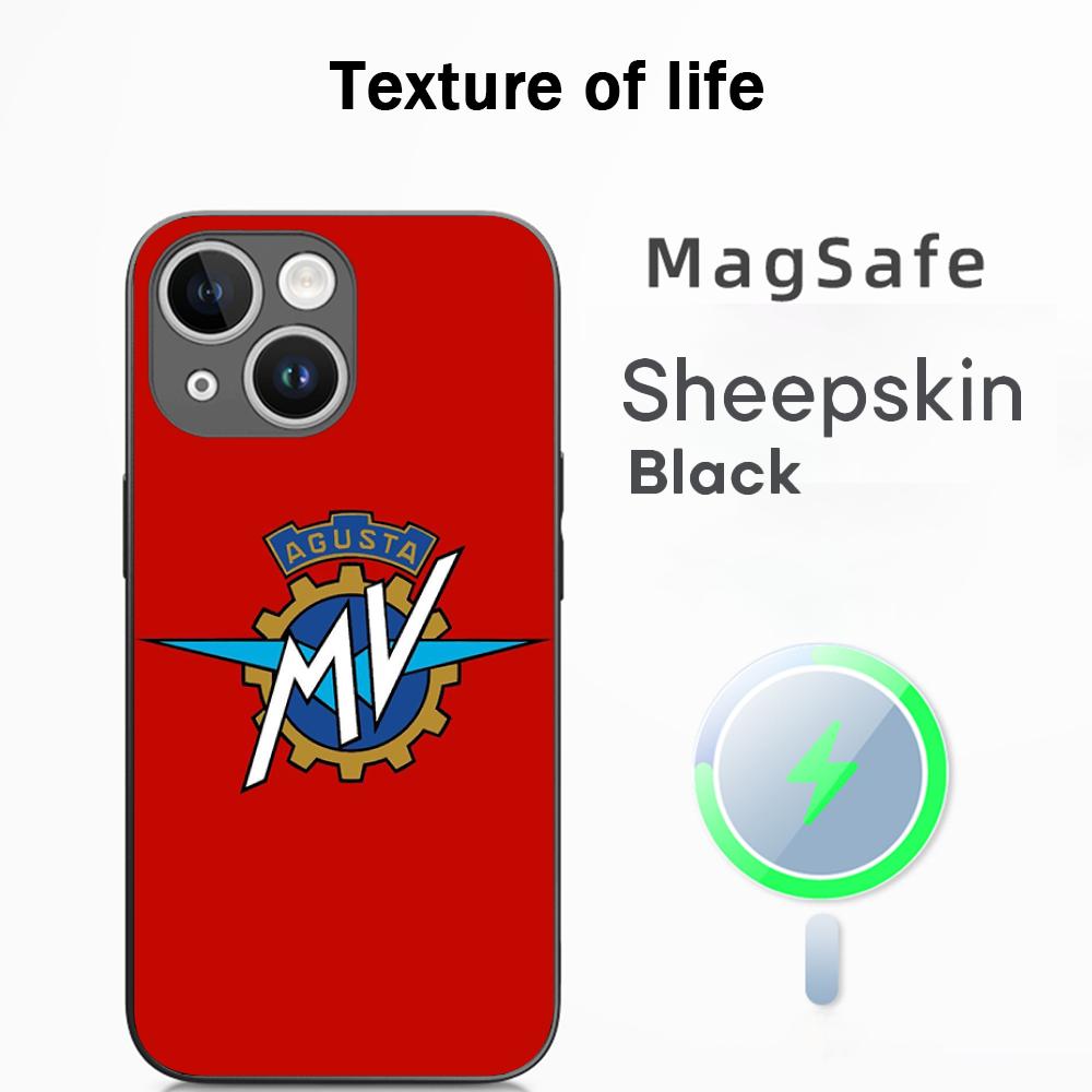 

Moto art Agu-sta logo poster design Phone Case For iPhone 17 16 15 14 13 12 Plus Pro Max High-end Luxury Magsafe Sheepskin iPhone 14 Pro