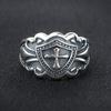 Trendy Retro Knight Shield Cross Ring Charming Men's Ring New Fashion Cross Amulet Jewelry Hip Hop Punk Accessories Party Gift