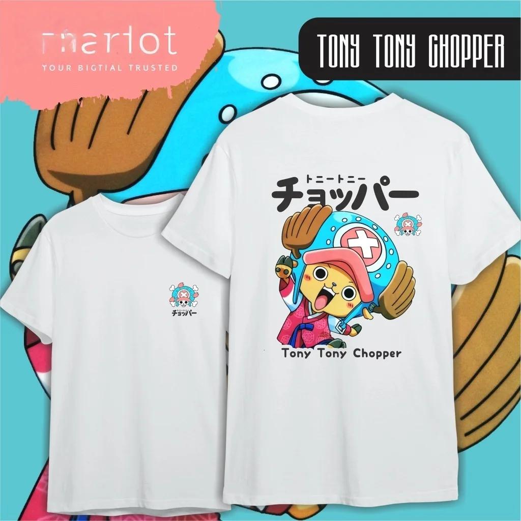 Anime One Piece Chopper Cotton T-shirt 2026 Summer Men's and Women's Fashion Casual Y2K Short Sleeved T-shirt Streetwear Unisex