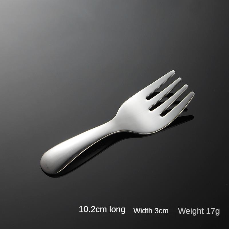 

HANYANG 304 Чайная ложка из нержавеющей стали, короткая вилка с большой головкой, компактные столовые приборы