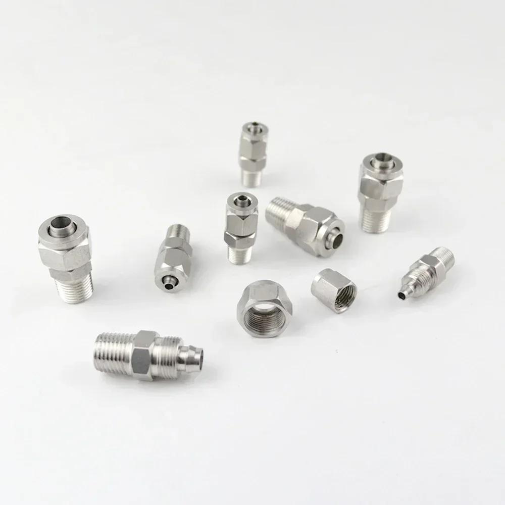 1/8" 1/4" 3/8" BSPT Male X 6/8/10/12mm OD PU Tube Air Pneumatic Quick Coupler Fast Twist Hose Stainless 304 Connectors Fitting