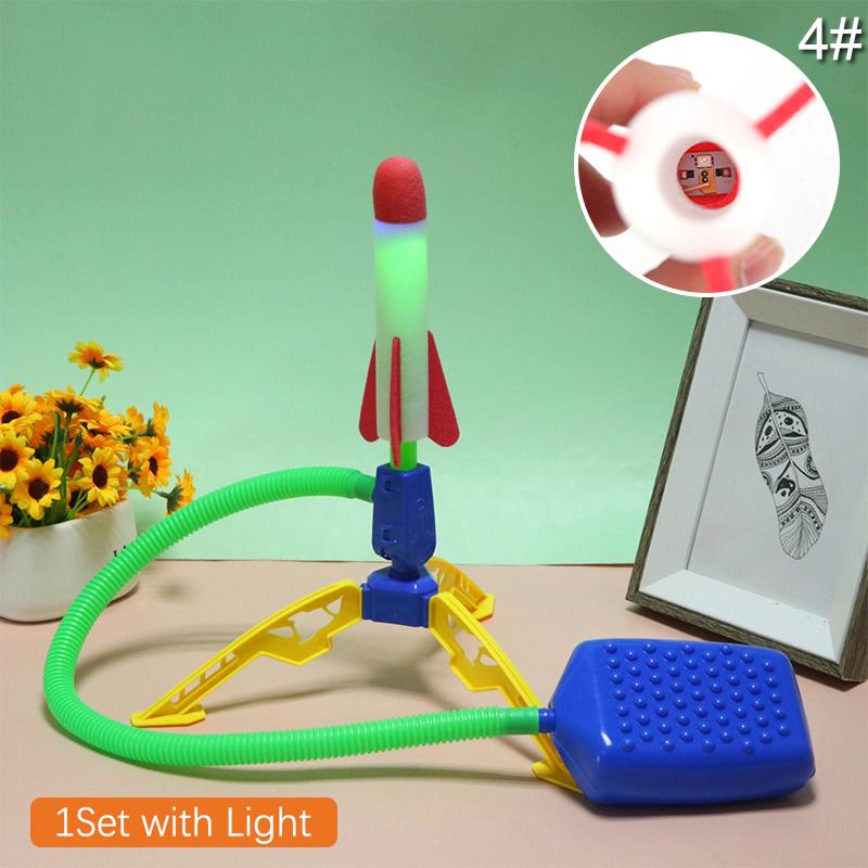 Kid Air Rocket Foot Pump Launcher Toy Flash Rocket Pedal Games Child Outdoor Toy
