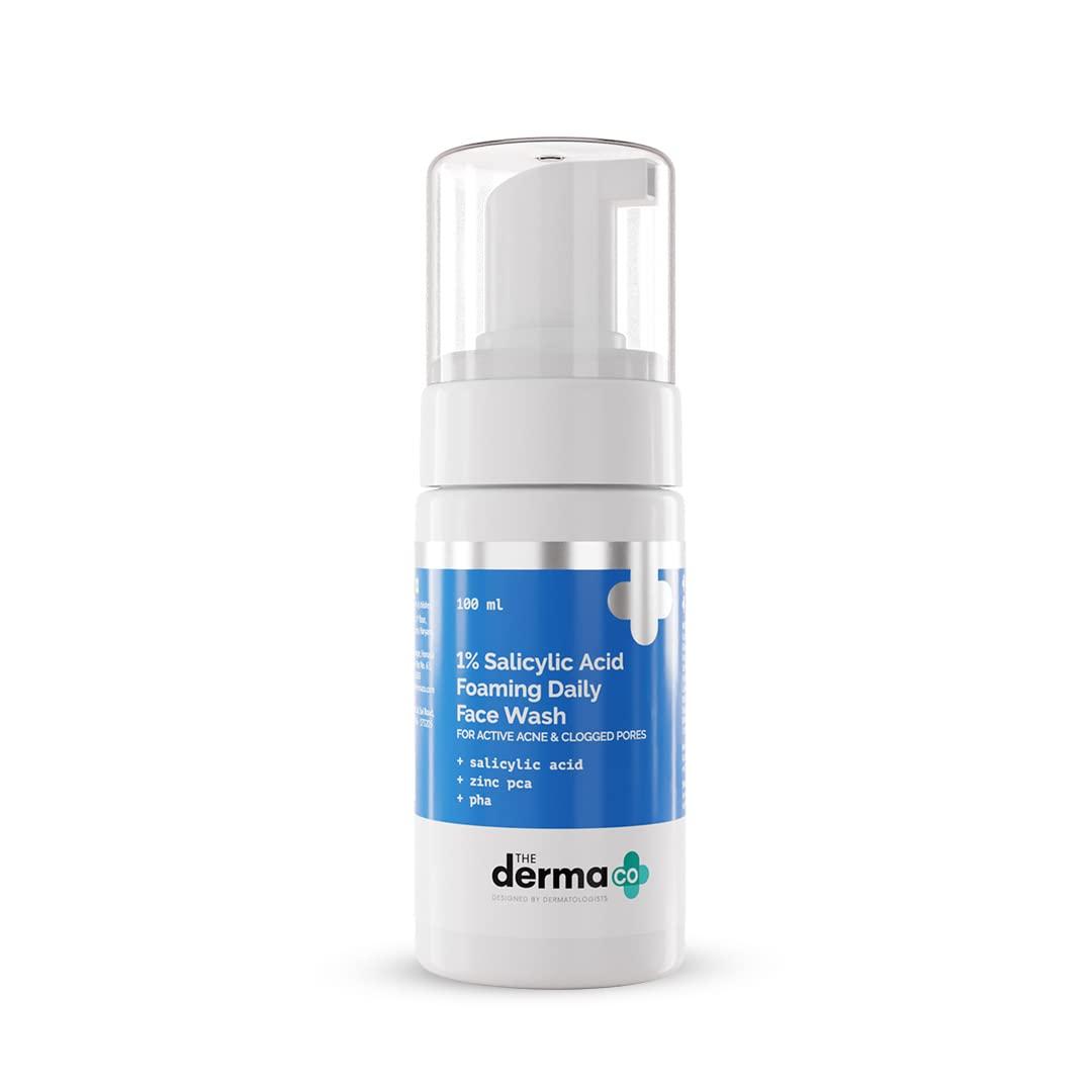 

The Derma Co 1% Salicylic Acid Foaming Daily Face Wash For Oily Blemish-Prone Skin Unclogs Pores 100 Ml Gentle Cleanser