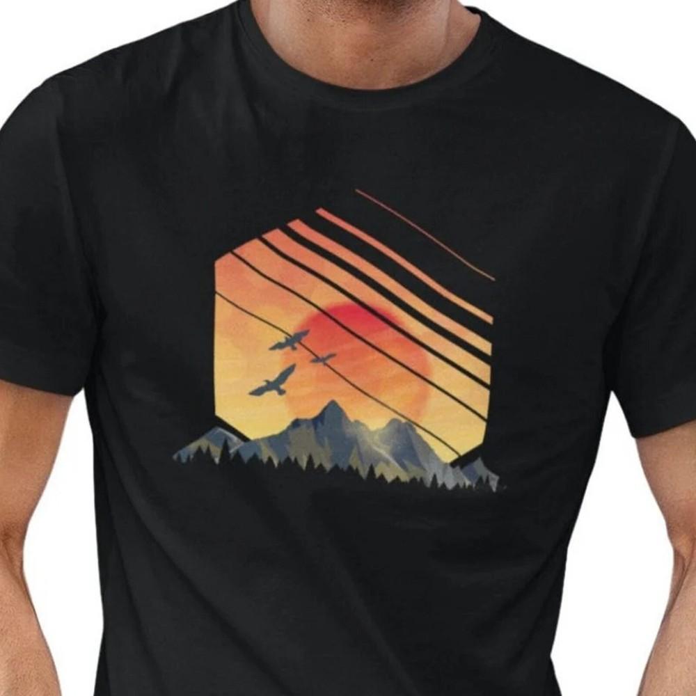 26 Shirt Sunset Mountains T-shirt Men Nature Travel Graphic Sun Tshirt Man Unisex T-Shirt S
