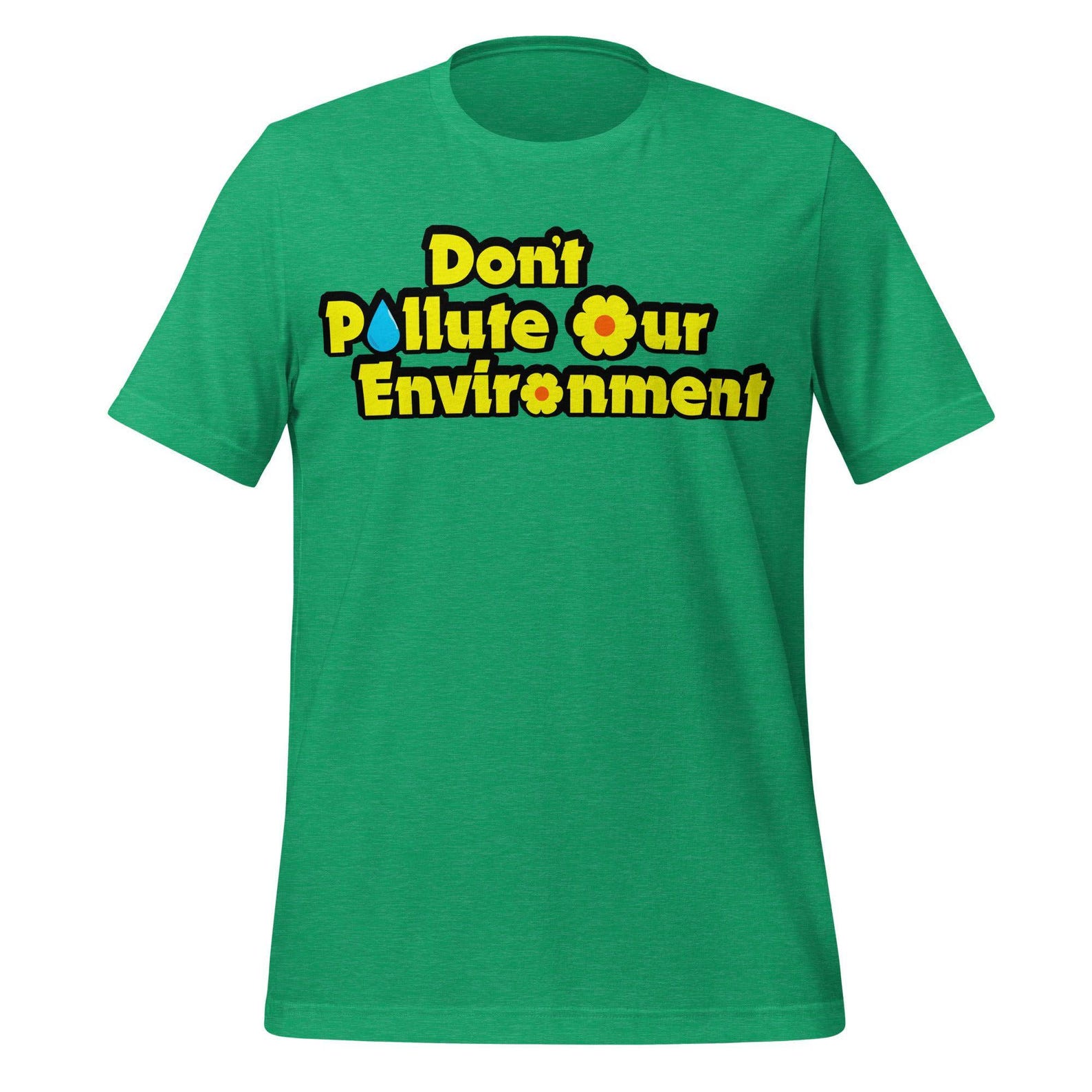 Don t Pollute Retro T-Shirt - Soft Cotton, Eco Message 4XL