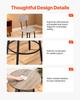 Bar Table, 3PCS 596.9mm Bars Tables Set, Bar Tables and Chair Set with Rounded Corner Design, Round Pub Table with Two Stools for Office Desk,
