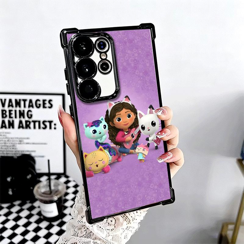 G-Gabbys Dollhouse Cartoon Plating Phone Case For Samsung Galaxy S24 S25 FE S26 Edge S23 Ultra S22 S21 Plus S20 Anti-Fall Airaba