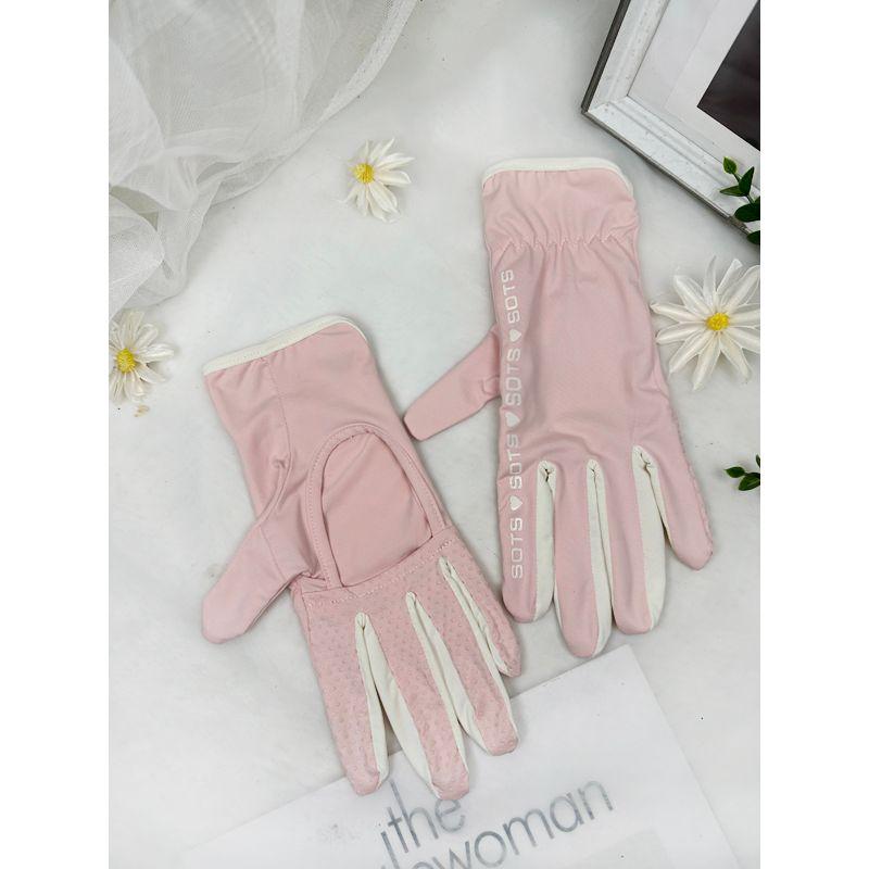 Ice Silk Sun Protection Gloves Women Summer Thin Breathable Palm Hollow Riding UV Protection Non-Slip Touch Screen
