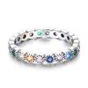 Orstarry CopperRainbow Colored Infinite Closed Ring For Women Finger Ring Personality Jewelry Party Trendy Gifts