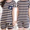 Women Pajamas Short Sleeve Round Neck Home Cotton Cartoon Sleepsuit