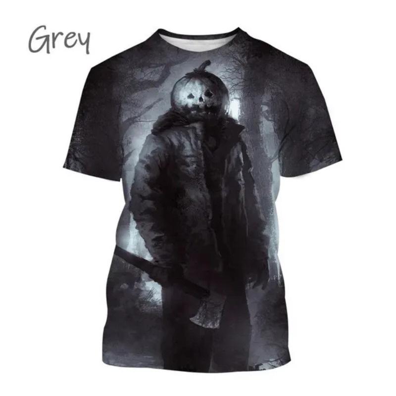3D Printed Cool Halloween T Shirt For Men Funny Pumpkin Pattern T-Shirts Casual Short Sleeve Round Neck Tops Loose Kids Tees