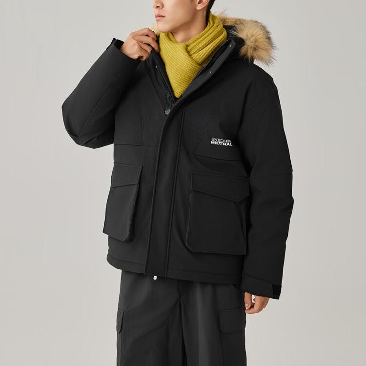 Skechers Duck Down Hooded Windproof Waterproof Warm Mid-Length Down Jacket Unisex Outerwear P425U032-0018