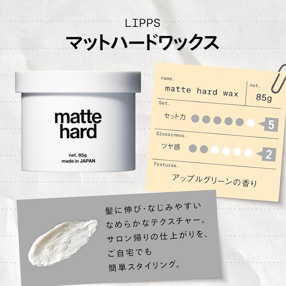 LIPPS Matte Hard Wax 85g Men's Hair Wax Apple Green Scent