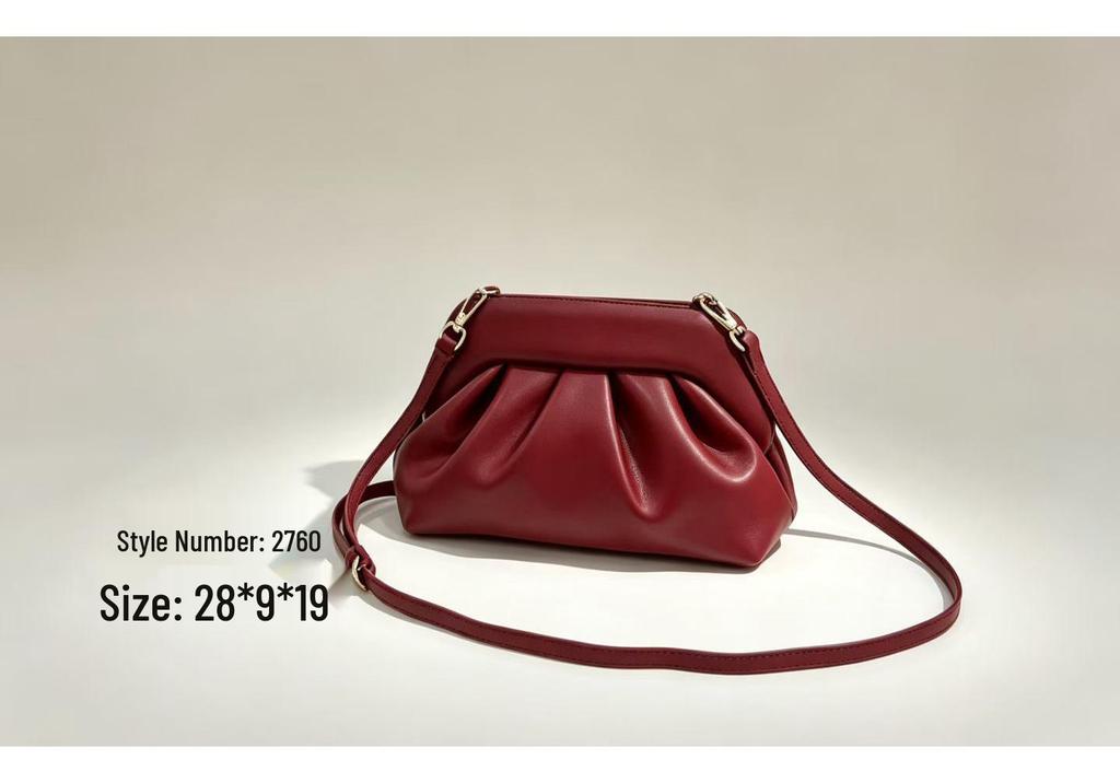 Women's Fashionable Pleated Underarm Clutch & Crossbody Bag