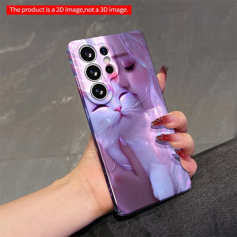2DFlat Samsung phone case Magical Unicorn Cat Embrace Applicable to Galaxy S22 S23 S24 S25ULTRA S26 A12 A13 A14 A15 A16