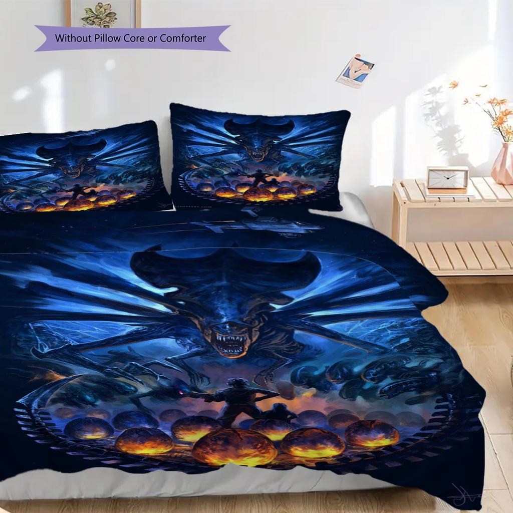 Predator Vs Alien Final Showdown Bedding 1 Duvet Cover 2 Pillowcase Without Core Soft And Comfortable Christmas Birthday Gift Bedding Set