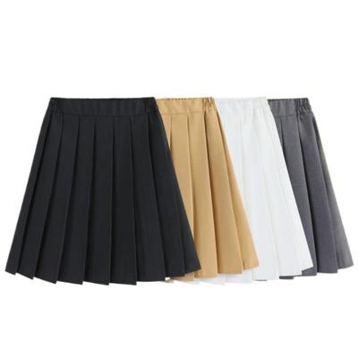 Anti-Falten Kinder Mädchen Faltenrock Einfarbig Midi-Länge Preppy-Stil Vielseitig Lässig Schulrock für Mädchen Tägliches Tragen