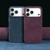 Luxury Alcantara Flip Case for iPhone 18 Pro Max 17 Air 16 Pro 15 Plus 14 13 Pro Full Body Shockproof Protective Cover Business Style
