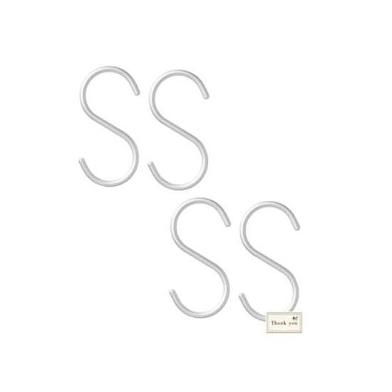 Muji Aluminum S-Hook Large Approximately Width 5.5 Height 11 cm 4 Pieces Storage Supplies Organizing Hook Simple Style