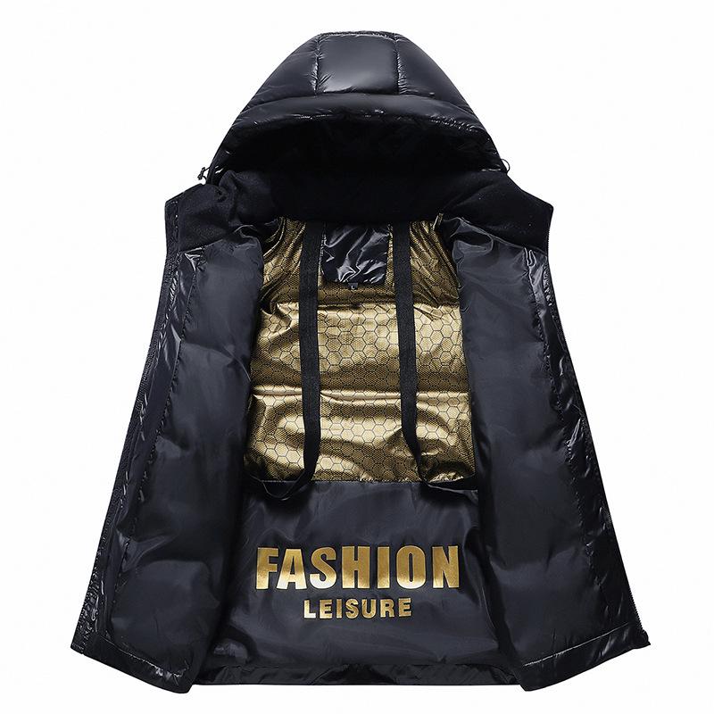 Unisex Schwarze Goldene Verdickte Winterjacke - Internet-Berühmtheiten-Stil