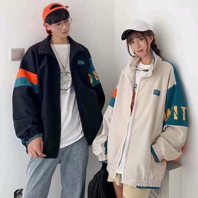 Herren Damen Lockere Jacke Retro Stehkragen Langarm Street Baseballjacke Mantel
