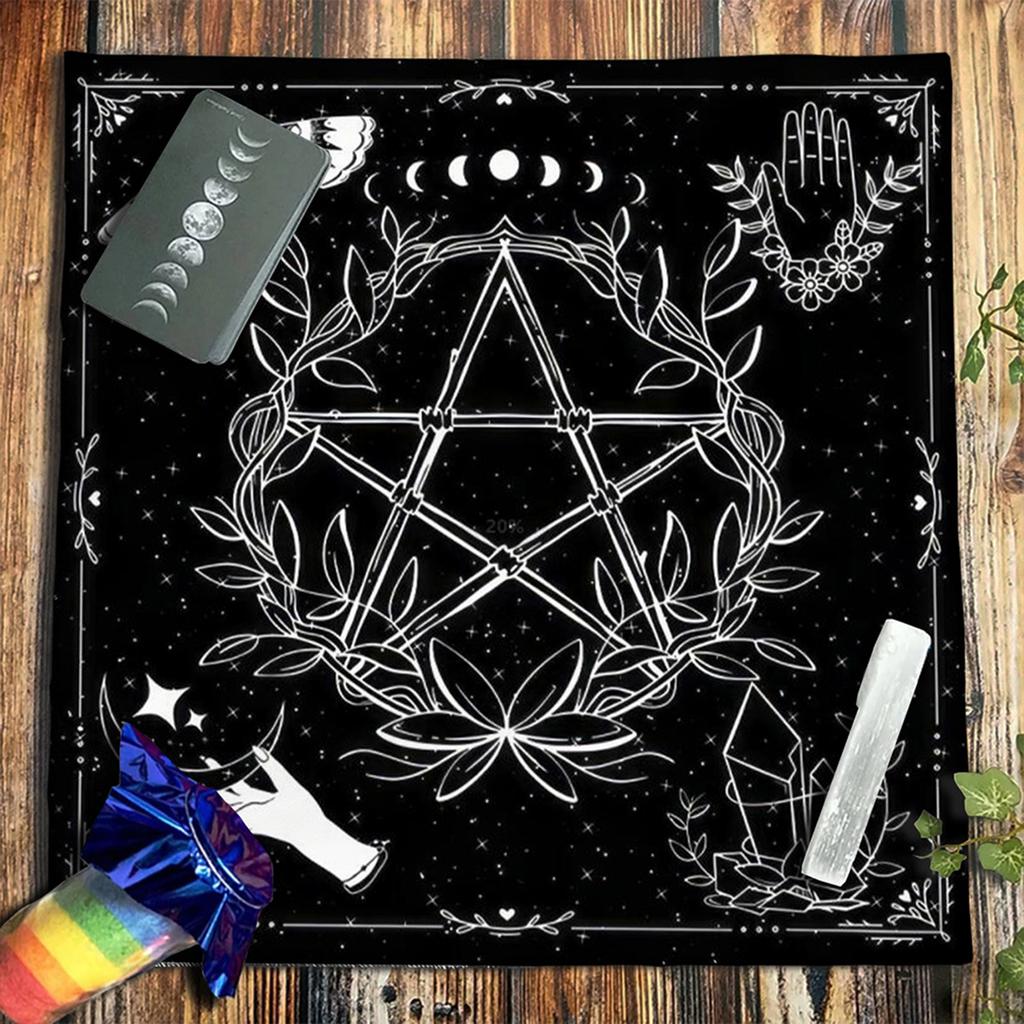Astrology Tarots Table Altar Cloth Metaphysical Board Game Mat Pendulum Divinations Altar Tablecloth Board Game Card Pad