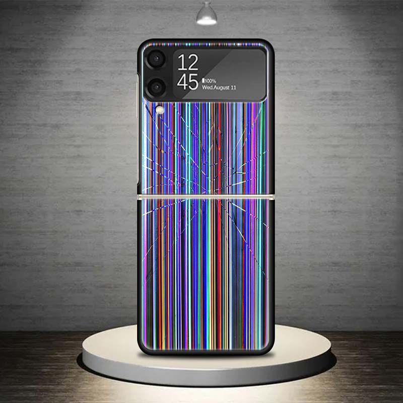

Broken Phone Screen Phone Case For Samsung Galaxy Z Flip 7 6 5 4 3 5G Cover ZFlip7 ZFlip6 ZFlip4 ZFlip5 ZFlip3 Coque Fundas Gala Samsung Z Flip 3