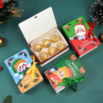 5 Stück Buchform Frohe Weihnachten Süßigkeitenboxen Tasche Weihnachtsmann Kinder Geschenkverpackungsbox Navidad Natal Noel Party Dekorationszubehör