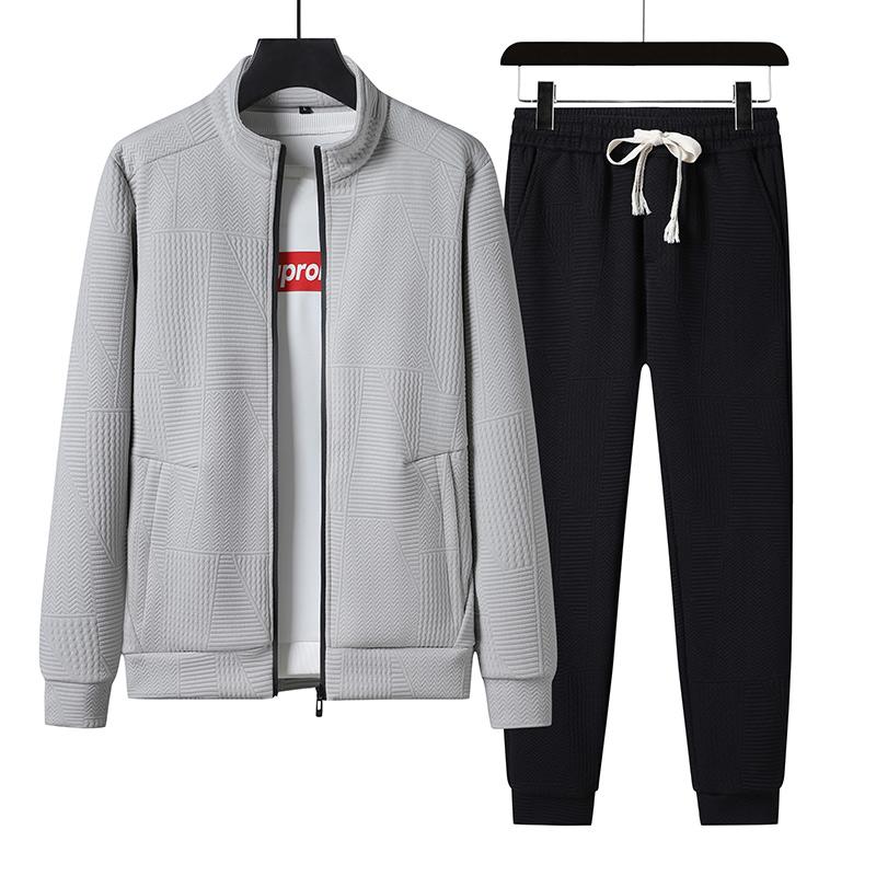Mantel Übergroße Herren Strickjacke Sport Casual Set Zweiteilige Hose