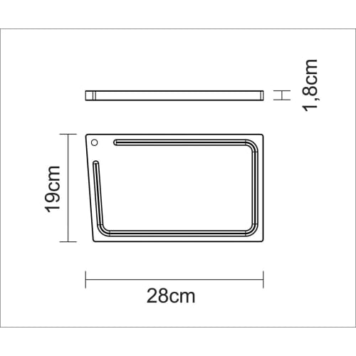 Tramontina Churrasco Essential Cutting Board, Small, 28cm x 19cm, Lightweight, Reversible Meat Tray, Grooved, Made in Brazil, 13454/052 TRAMONTINA