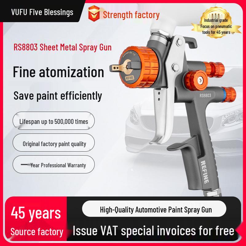 Ruifeng RS8803 1.3mm Automotive Topcoat Spray Gun, High Atomization for Sheet Metal