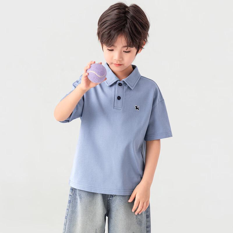 Boys' Summer Dog Embroidery Polo Shirt