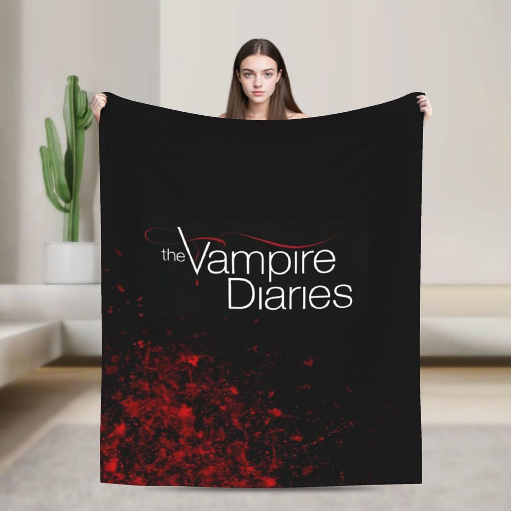 Coperta The Vampire Diaries Flanella Decorazione Dramma Horror Dark fantasy Coperte da Divano per Letto Viaggio Copriletti
