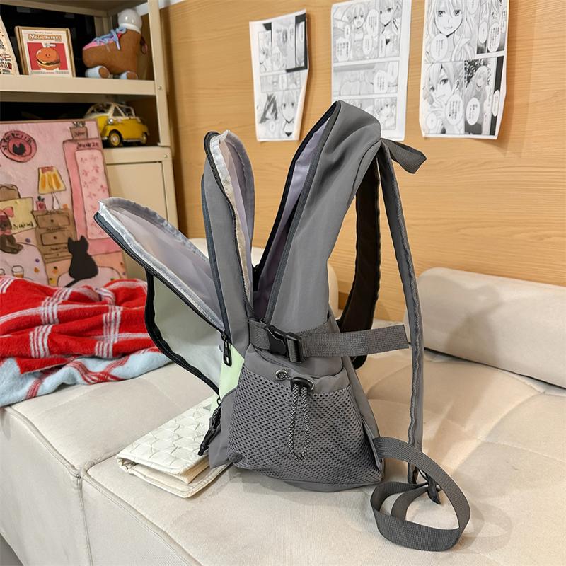 Women's Contrast Backpack Student Lightweight Large Capacity Schoolbag