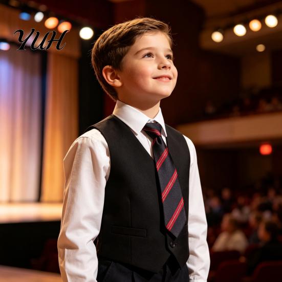 Child Dress Shirt Tie Kids Pre-tied Necktie for Boys Girls, Adjustable with Elastic Strap British Style School Uniforms Wedding And Cosplay,