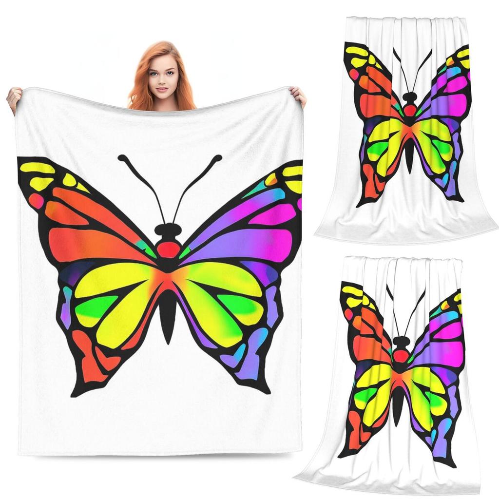 Dazzle ColorfullyButterfly Blanket Soft Warm Flannel Throw Blanket Cover for Bed Living room Picnic Travel Home Couch