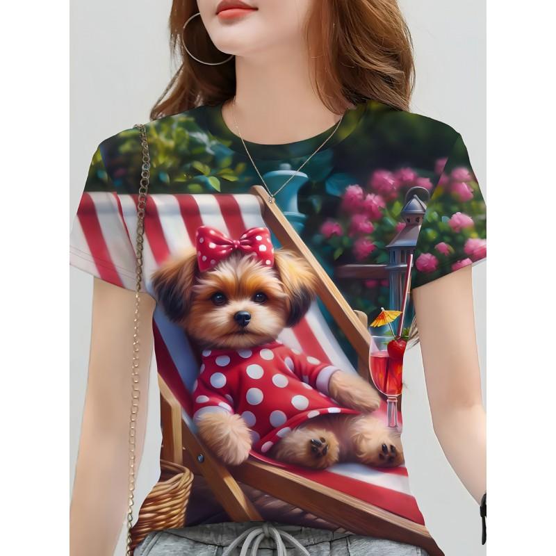 Streetwear Punk Style Graphic Tee Women - Comfortable Breathable Casual Round Neck Short Sleeve Top