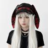 Rabbit Ears Plaid Beret Hat Thin Brim Newsboy Peaked Hat Casual Painter Artist Cap  Girls