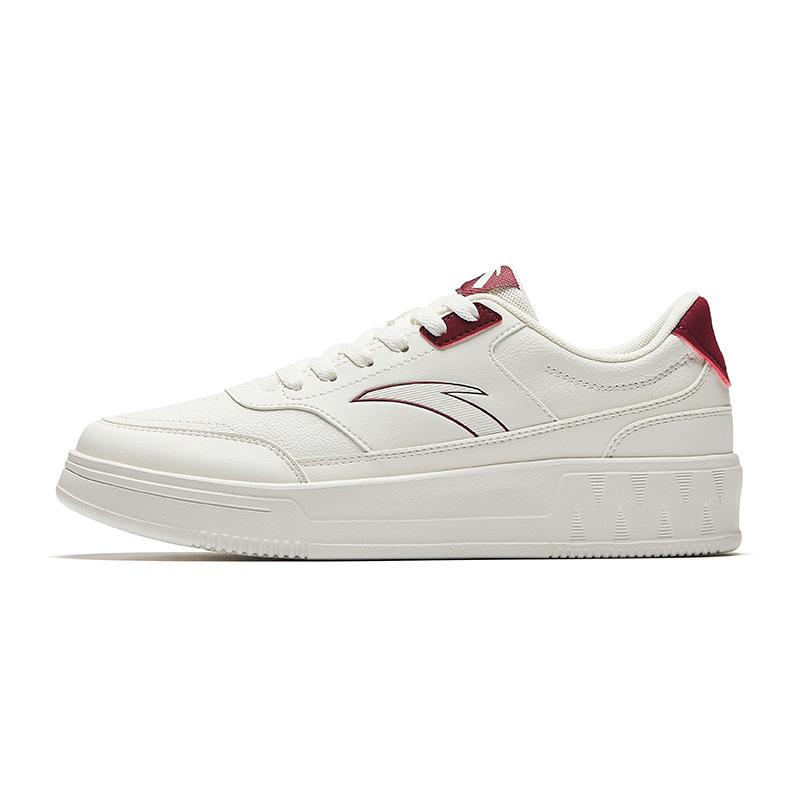 Anta Classic Minimalist Versatile Durable Low-Top Skate Shoes Men Sneakers White Red 912538005-1