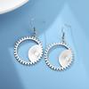 Dreamtimes Simple Hammered Sun Golden Dangle Earrings for Women Men Stainless Steel Boho Dangle Vintage Mothers Day Gifts