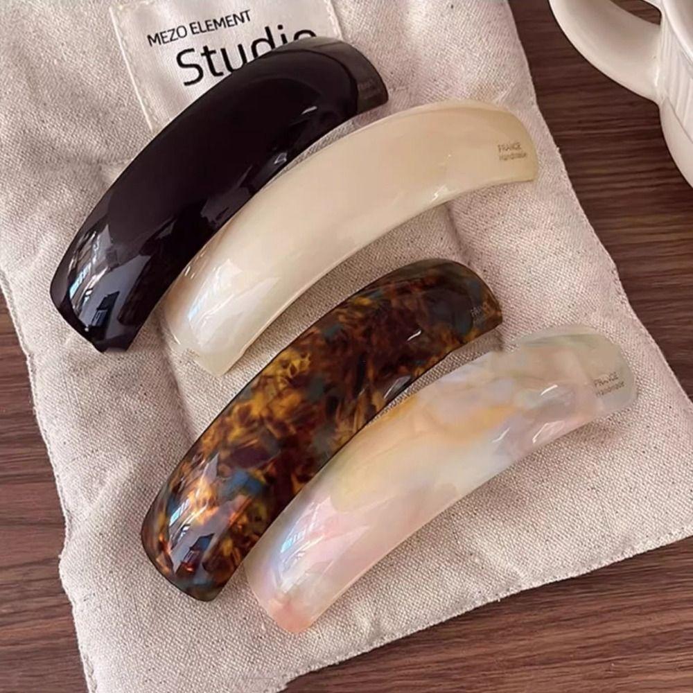 Elliptical Spring Clip Arc Large Hairpin Personalized Acetate Hair Clip  Female