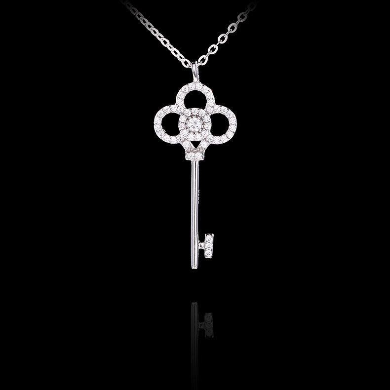 S925 Sterling Silver Light Luxury Key Necklace - Spring/Summer Clavicle Chain