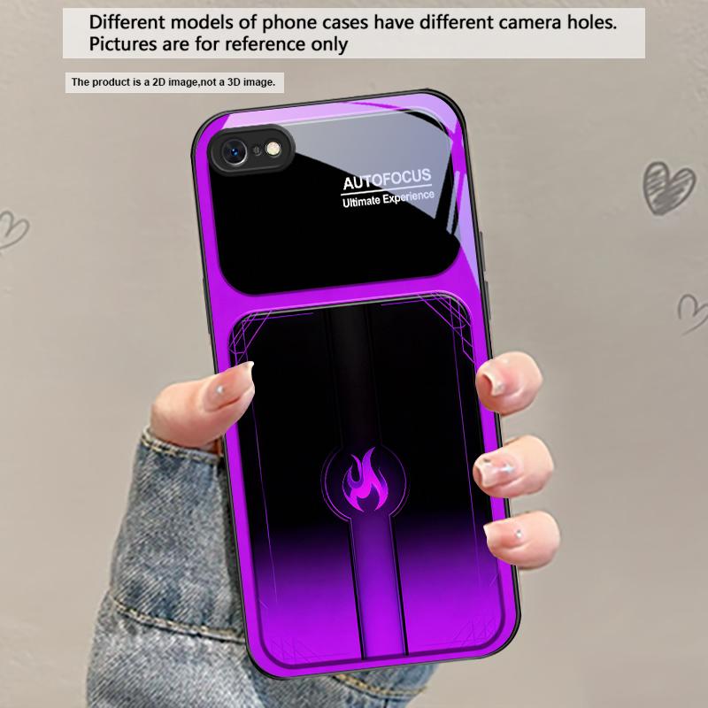 

Dazzling purple flames For iPhone 17 Air 16 E 15 Plus 14 Pro Max 13 12 mini 11 5 6 7 8 Plus XR XS Max SE Black Glass Phone Case iPhone 16