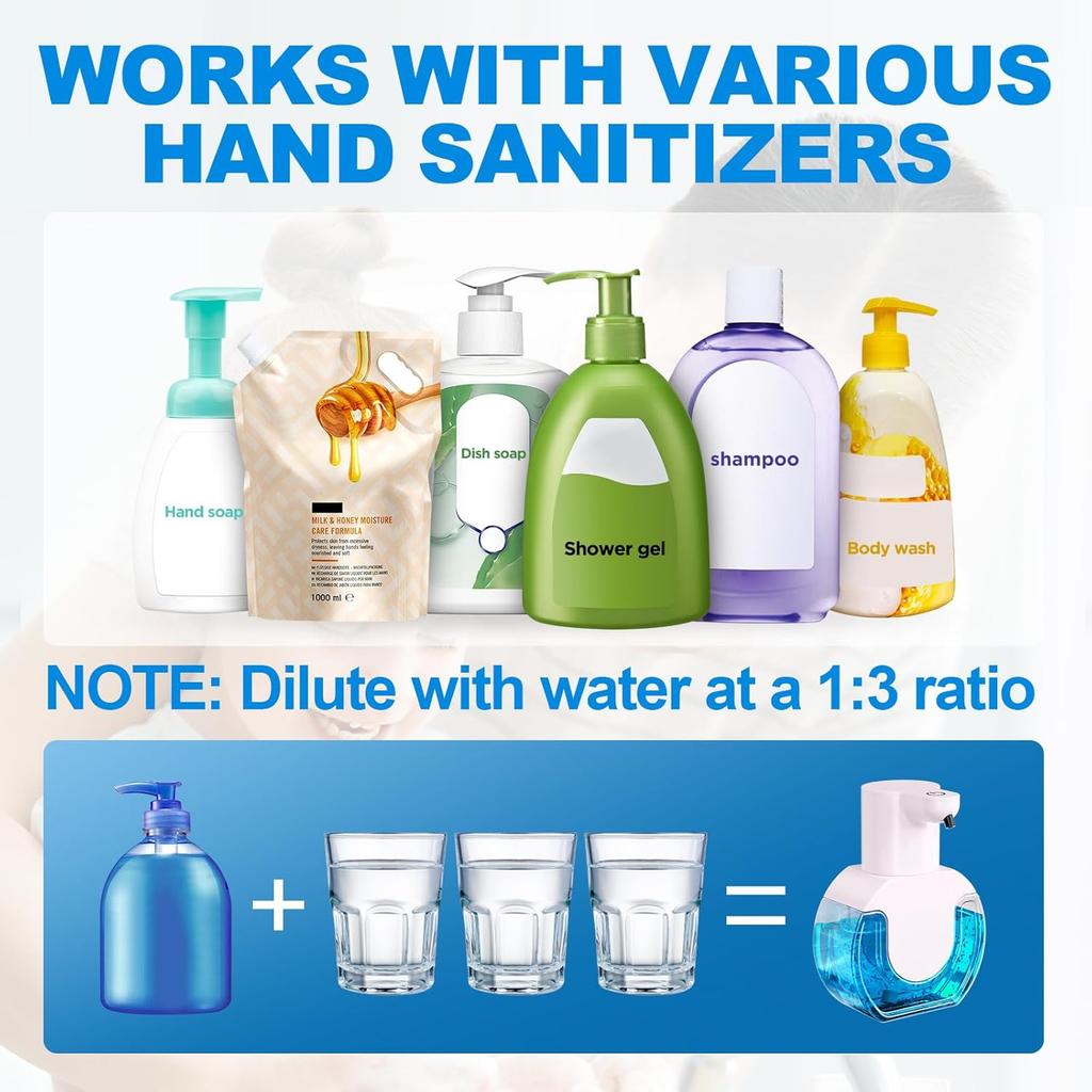 420ML Large Capacity Touchless Desktop Or Wall-Mounted IPX5 Waterproof Smart Infrared Automatic Sense Foam/Liquid Soap Dispenser