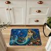 Magical Underwater Mermaid Coral Fish Print Non Slip Front Door Mat For Kitchen Entryway Decor
